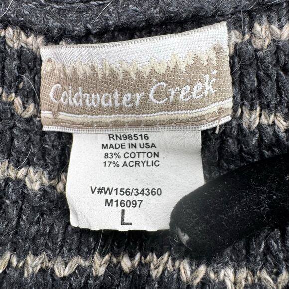 Vintage Coldwater Creek Sweater Vest Womens Knit Navy Striped Chunked USA Large - Picture 4 of 6